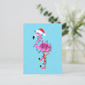Christmas Flamingo Postkarte (Stehend Vorderseite)