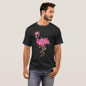 Christmas Flamingo Santa Hat Xmas Lights Flamingo  T-Shirt (Vorne ganz)