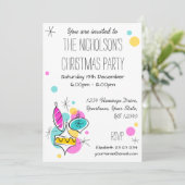 Christmas Flamingo Side Multi-Back-Einladung Einladung (Stehend Vorderseite)