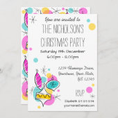 Christmas Flamingo Side Multi-Back-Einladung Einladung (Vorne/Hinten)