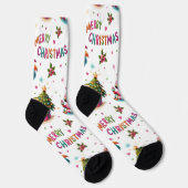 Christmas Flamingo Socks, Tropical Chrismas Socks Socken (Rechts)