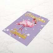 Christmas Flamingo Sparkle Lila Folieneinladung (Gedreht)