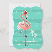Christmas Flamingo Stripe Einladung vertikal (Vorderseite)