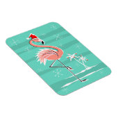 Christmas Flamingo Stripe Magnet flexibel (Rechte Seite)