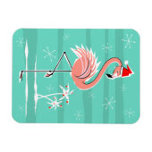Christmas Flamingo Stripe Magnet flexibel (Horizontal)