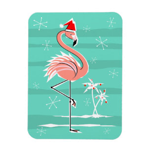 Christmas Flamingo Stripe Magnet flexibel