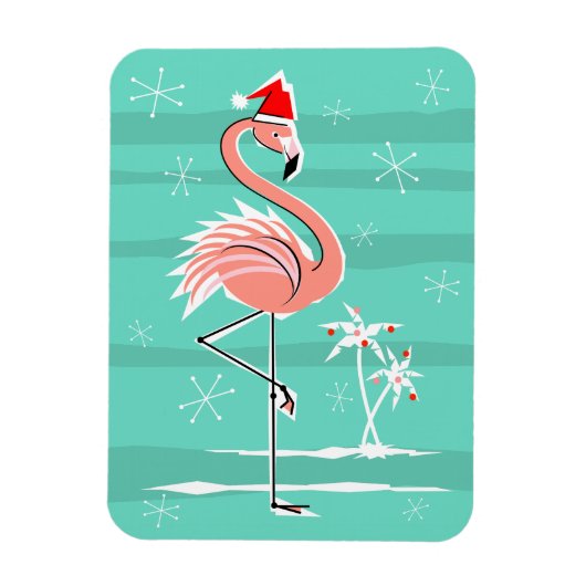 Christmas Flamingo Stripe Magnet flexibel (Vertikal)
