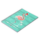 Christmas Flamingo Stripe Notebook Notizblock (Linke Seite)