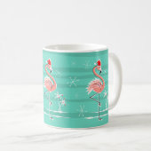 Christmas Flamingo Stripe Tasse (VorderseiteRechts)