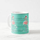Christmas Flamingo Stripe Tasse (Vorderseite Links)