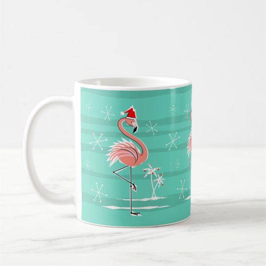 Christmas Flamingo Stripe Tasse (Links)