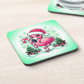 Christmas Flamingo Sublimation-10424 Getränkeuntersetzer (Linke Seite)