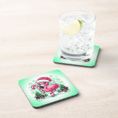 Christmas Flamingo Sublimation-10424 Getränkeuntersetzer (Rechte Seite)