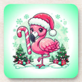 Christmas Flamingo Sublimation-10424 Getränkeuntersetzer (Vorderseite)
