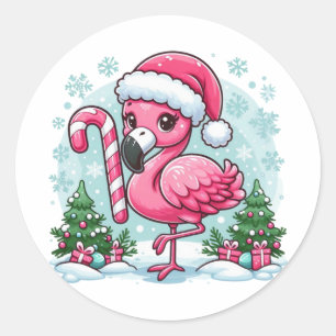 Christmas Flamingo Sublimation-10424 Runder Aufkleber