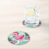 Christmas Flamingo Sublimation-10424 Runder Pappuntersetzer (Vor Ort)