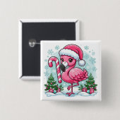 Christmas Flamingo Sublimation Button (Vorne & Hinten)