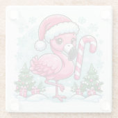 Christmas Flamingo Sublimation Glasuntersetzer (Rückseite)