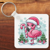 Christmas Flamingo Sublimation Schlüsselanhänger (Vorderseite)