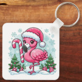Christmas Flamingo Sublimation Schlüsselanhänger (Rückseite)
