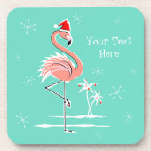 Christmas Flamingo Text Plastik Untersetzer (Vorderseite)