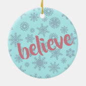 Christmas Flamingo Weihnachtsmannmütze Blue Pink G Keramik Ornament (Hinten)