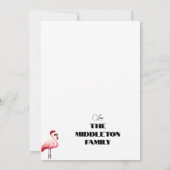 Christmas Flamingo Weihnachtsmannmütze Gold Gruß Einladung (Rückseite)