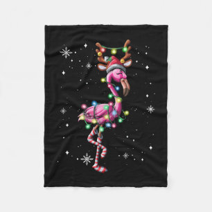 Christmas Flamingo Weihnachtsmannmütze Xmas Lights Fleecedecke