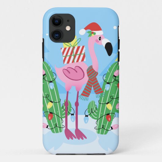 Christmas Flamingo with Cactus Case-Mate iPhone Hülle (Rückseite)