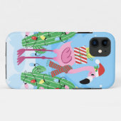 Christmas Flamingo with Cactus Case-Mate iPhone Hülle (Rückseite (Horizontal))