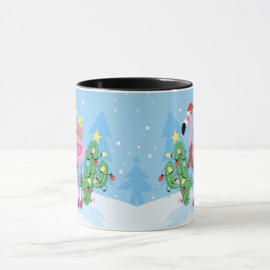 Christmas Flamingo with Cactus Tasse (Zentrum)