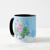 Christmas Flamingo with Cactus Tasse (Vorderseite Links)