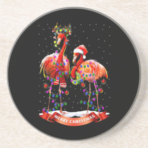 Christmas Flamingos Classic Getränkeuntersetzer