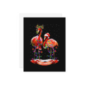 Christmas Flamingos Classic Mitteilungskarte (Vorderseite/Rückseite Beispiel)