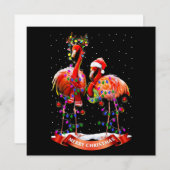 Christmas Flamingos Classic Mitteilungskarte (Vorne/Hinten)