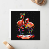 Christmas Flamingos Classic Mitteilungskarte (Vorderseite/Rückseite Beispiel)