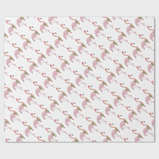 Christmas Flamingos Geschenkpapier (Flach)