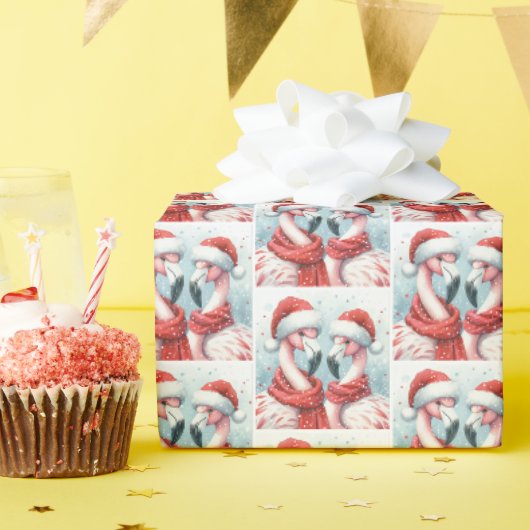 Christmas Flamingos Geschenkpapier (Geburtstagsparty)