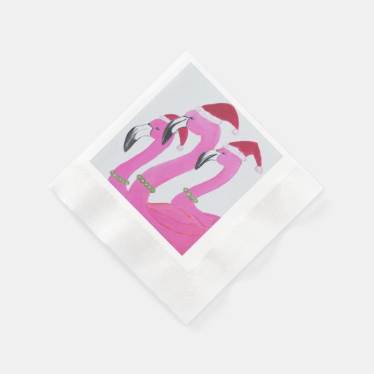 Christmas Flamingos Serviette (Ecke)