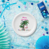 Christmas flamingos tropical party plates pappteller (Party)