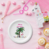 Christmas flamingos tropical party plates pappteller (Party)