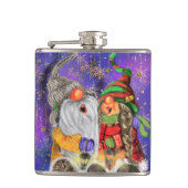 Christmas Flask Couple Gnomes Gift Flachmann (Vorderseite)