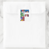 CHRISTMAS FLETTER / SANTA MIT CHRISTMAS BAUM QUADRATISCHER AUFKLEBER (Tasche)