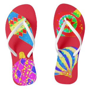 CHRISTMAS FLIP FLOPS KUNST UND DESIGN-ÖKO BADESANDALEN