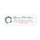 Christmas Floral Elegant Simple Return Address (Vorne)