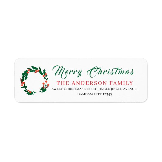 Christmas Floral Elegant Simple Return Address (Vorne)