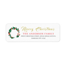 Christmas Floral Elegant Simple Return Address