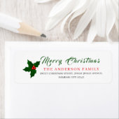 Christmas Floral Elegant Simple Return Address (Insitu)