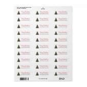 Christmas Floral Elegant Simple Return Address (Vorne)