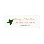 Christmas Floral Elegant Simple Return Address (Vorne)